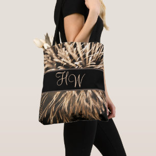 Bolso De Tela Monograma Oro Marrón Fuegos artificiales Toke Bag