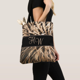 Bolso De Tela Monograma Oro Marrón Fuegos artificiales Toke Bag