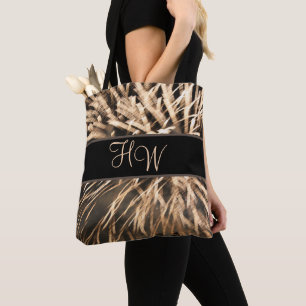 Bolso De Tela Monograma Oro Marrón Fuegos artificiales Toke Bag