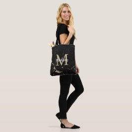 Bolso De Tela Monograma oro moderno Mármol negro