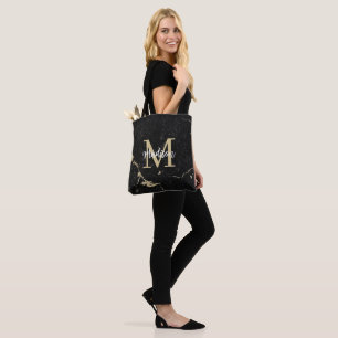 Bolso De Tela Monograma oro moderno Mármol negro