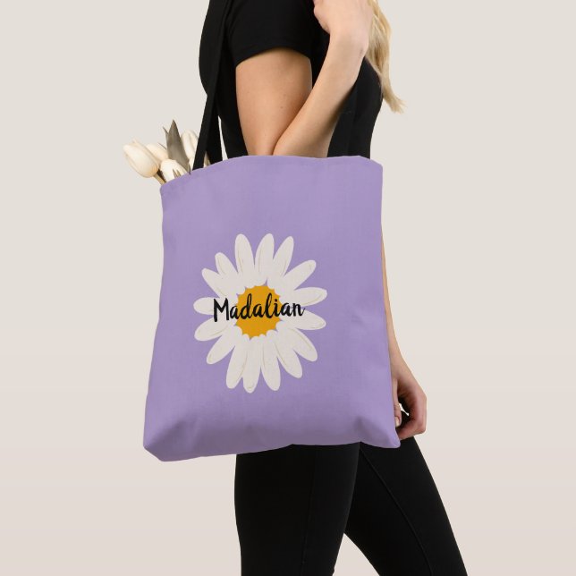 Bolso De Tela Monograma para moda fondo púrpura verano (Detalle)
