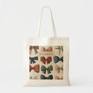 Bolso De Tela Monograma Patrón de reverso retro personalizado