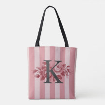 Monograma personalizable Rosas del repollo Rayas r