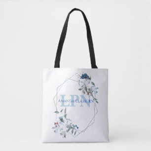 Bolso De Tela Monograma personalizada de enfermera práctica lice