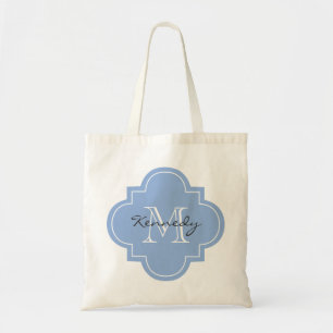 Bolso De Tela Monograma personalizado azul claro