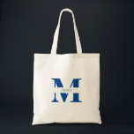 Bolso De Tela Monograma Personalizado Azul Moderno y Sencillo El<br><div class="desc">Esta elegante y moderna bolsa tote, en un sofisticado tono azul, es el accesorio perfecto para cualquier fiesta o regalo de dama de honor. Diseñada con simplicidad y estilo en mente, esta bolsa tote de moda cuenta con un nombre de monograma personalizado y iniciales, que agrega un toque único y...</div>