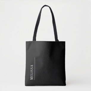 Bolso De Tela Monograma personalizado, blanco y negro moderno