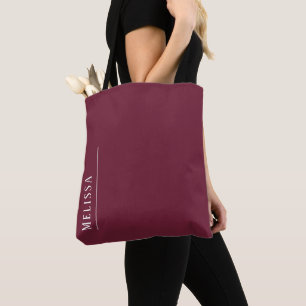 Bolso De Tela Monograma personalizado, burdeos modernos