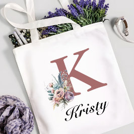 Bolso De Tela Monograma personalizado con inicial y nombre de ni