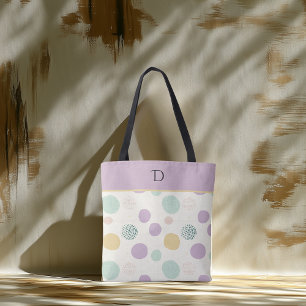 Bolso De Tela Monograma personalizado con patrón de círculo míni