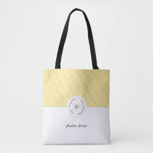Bolso De Tela Monograma personalizado de abeja plateada
