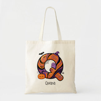 Bolso De Tela Monograma personalizado de Halloween Q para niños