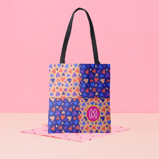 Bolso De Tela Monograma Personalizado Decora Kawaii Corazones Ma