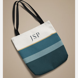 Bolso De Tela Monograma Personalizado | Diseño Elegante a Rayas