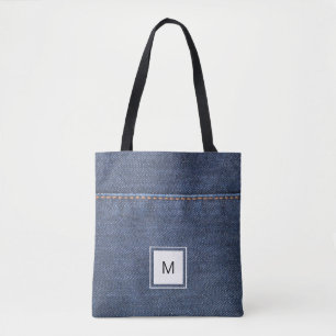 Bolso De Tela Monograma personalizado estilo del dril de algodó