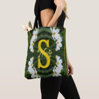 Bolso De Tela Monograma personalizado inicial nombre arte margar