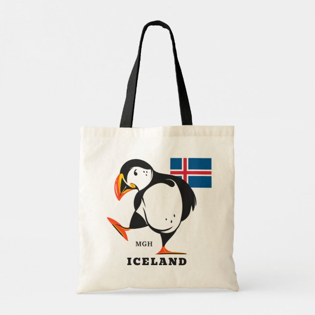 Bolso De Tela Monograma personalizado Islandia (Reverso)