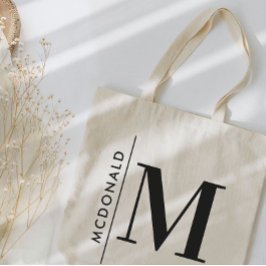 Bolso De Tela Monograma personalizado moderno mínimo único