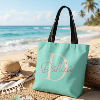 Bolso De Tela Monograma Personalizado Nombre Inicial Personaliza