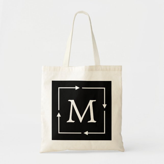 Bolso De Tela Monograma Personalizado personalizado de la plaza  (Frente)
