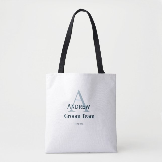 Bolso De Tela monograma personalizado sencillo para equipo de no (Anverso)