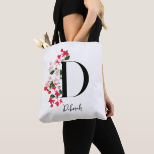 Bolso De Tela Monograma personalizado Tote Bag - Letra D