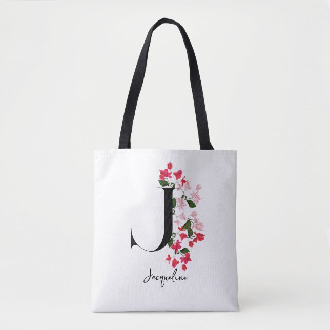 Bolso De Tela Monograma personalizado Tote Bag - Letra J (Anverso)