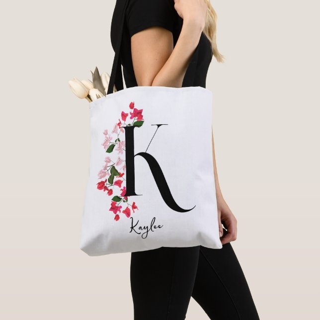 Bolso De Tela Monograma personalizado Tote Bag - Letra K (Detalle)