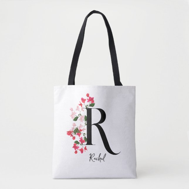 Bolso De Tela Monograma personalizado Tote Bag - Letra R (Anverso)