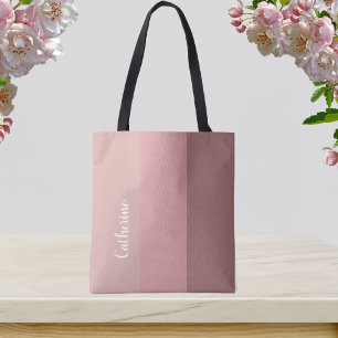 Bolso De Tela Monograma personalizado, tri-tono rosa, tipografía