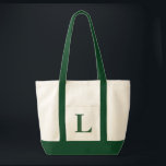Bolso De Tela Monograma personalizado VERDE OSCURO   TOTE<br><div class="desc">Monograma personalizado VERDE OSCURO   TOTE NATURAL.  ¡El personalizado crea su propio bolso!</div>