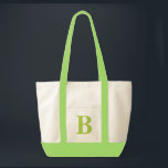 Bolso De Tela Monograma personalizado VERDE   TOTE NATURAL<br><div class="desc">Monograma personalizado VERDE   TOTE NATURAL. ¡personalizado crea tu propia bolsa!</div>
