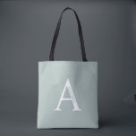 Bolso De Tela Monograma personalizado y etiqueta Tote Bag<br><div class="desc">El Monograma y Regalo de Nombres Personalizados incluye un monograma y un nombre personalizados en el estilo clásico de tipo de letra serif.</div>
