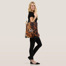 Bolso De Tela Monograma Piel de vaca marrón