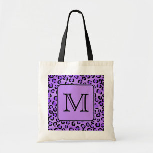 Bolso De Tela Monograma púrpura del personalizado del estampado