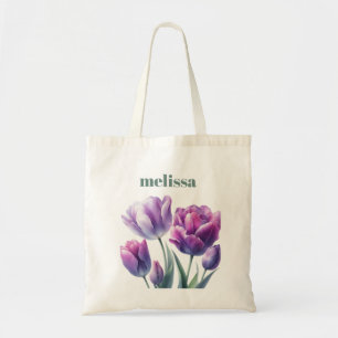 Bolso De Tela Monograma púrpura elegante personalizado