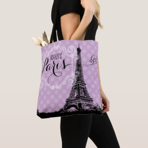 Bolso De Tela Monograma púrpura en colores pastel de la torre
