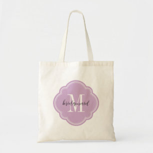 Bolso De Tela Monograma púrpura Lilac Bridesmaid Tote Bag