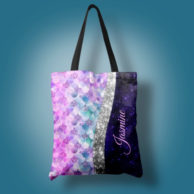 Bolso De Tela Monograma purpurina de imitación de plata púrpura  (Subido por el creador)