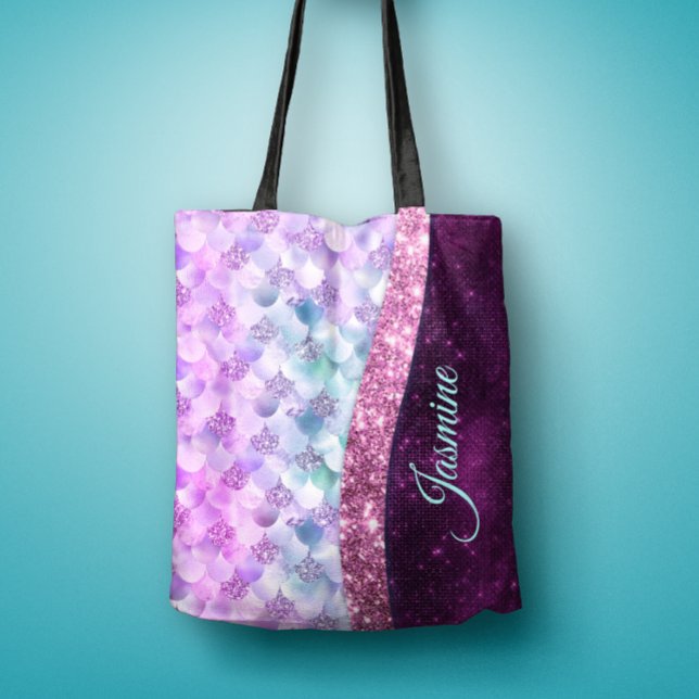 Bolso De Tela Monograma purpurina de imitación de plata rosa de  (Subido por el creador)