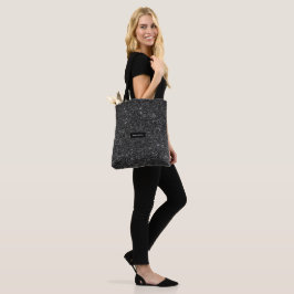 Bolso De Tela Monograma Purpurina elegante de imitación negra