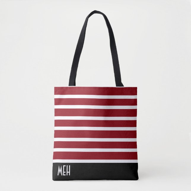 Bolso De Tela Monograma RM a rayas (Anverso)