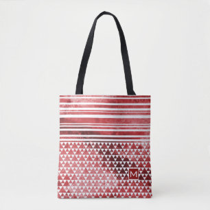Bolso De Tela Monograma Rojo Frotado Trig DP Negro