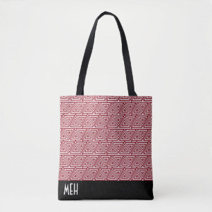 Bolso De Tela Monograma rojo triangular