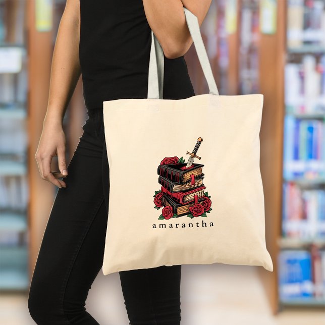Bolso De Tela Monograma Romantasy Bookish Book Lover (Subido por el creador)