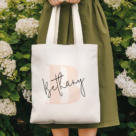 Bolso De Tela Monograma rosa elegante moderno