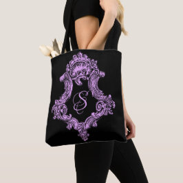 Bolso De Tela Monograma Rosa Gótico Romántico