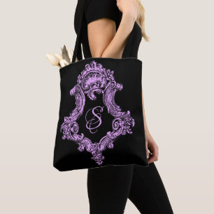 Bolso De Tela Monograma Rosa Gótico Romántico