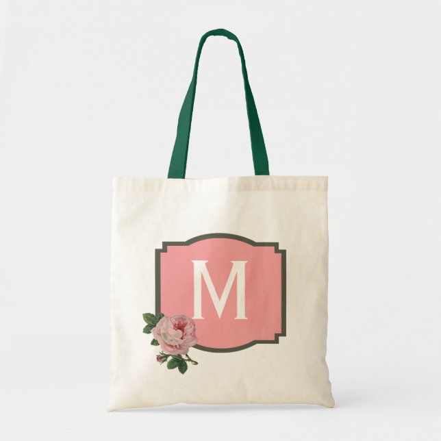 Bolso De Tela Monograma rosa rosa (Frente)